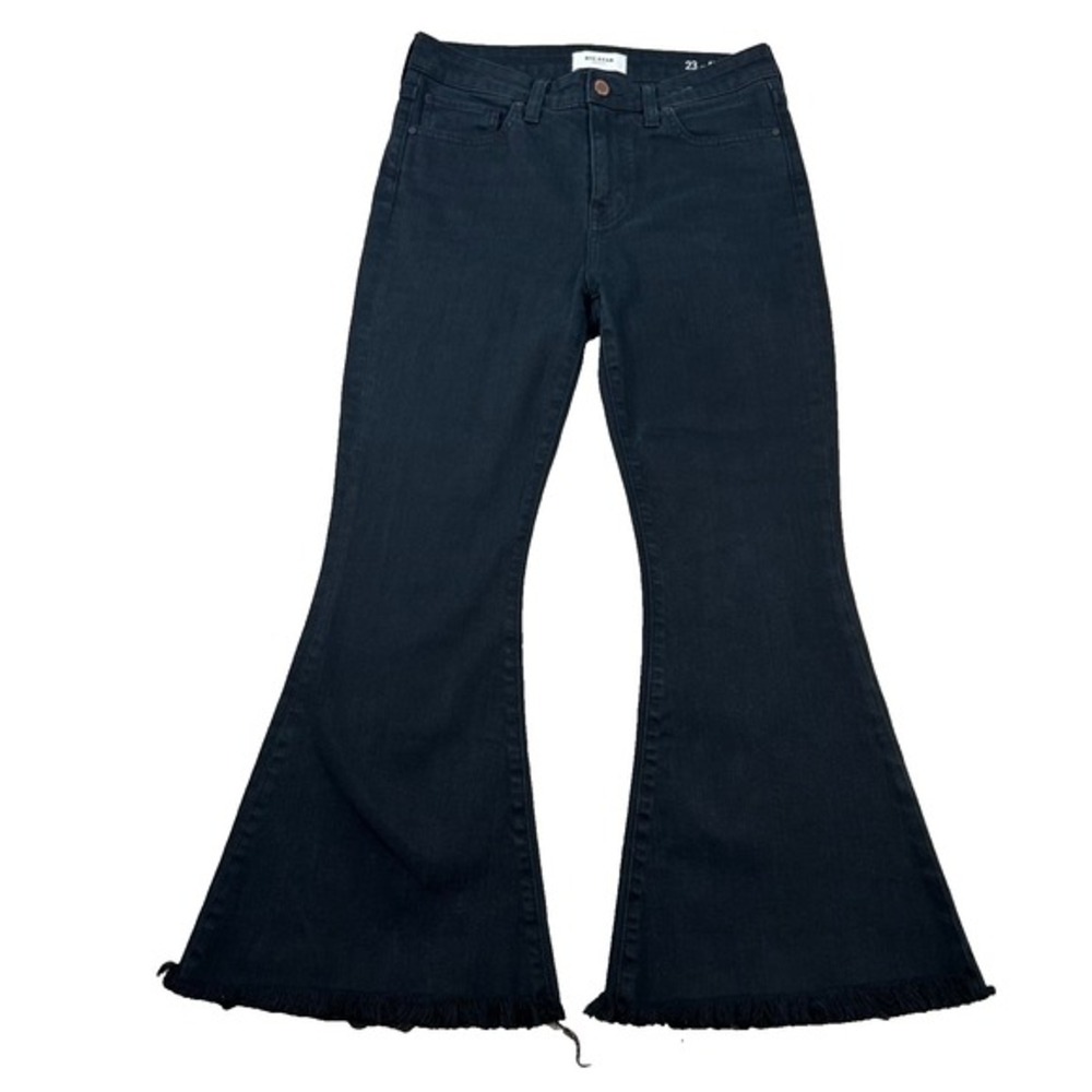 Big Star Jeans Womens 23 Alana High Rise Cropped Flare Black Bell Bottom Western